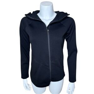 Nau Full Zip Hoodie Jacket XS Asymmetric Hem Black